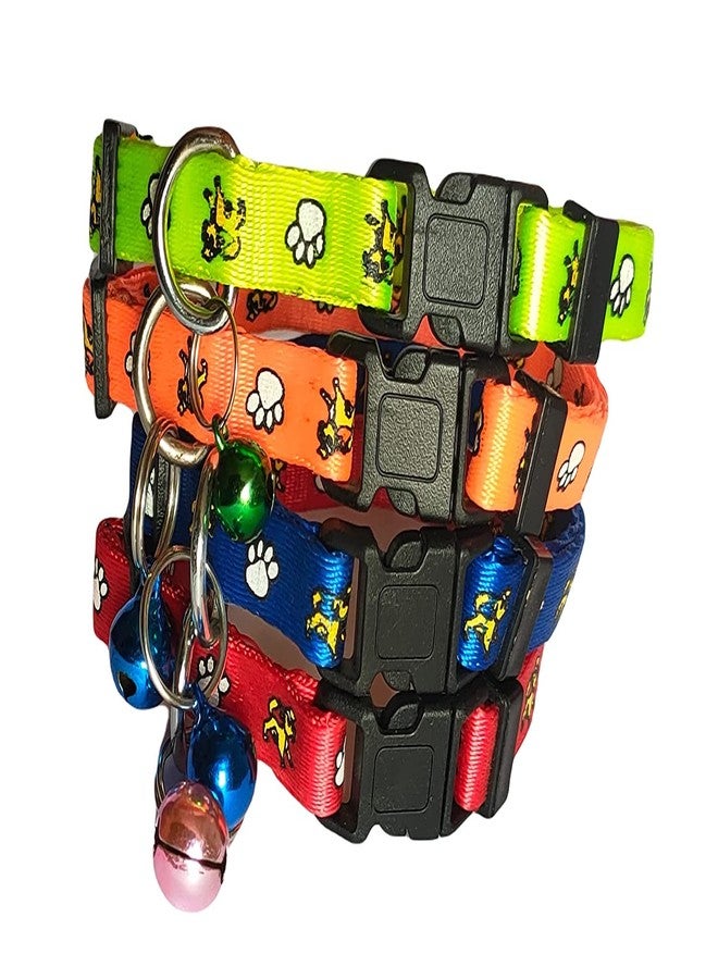 Pups&Pets Printed (18-30 cm) Adjustable Cat Everyday Collar, Puppy Collar Dog Paw Printed Small, 10 MM Green - Image 3